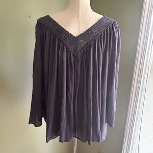 NWT Denim & Supply Ralph Lauren v-neck  gathered top. Periwinkle XL. Boho look